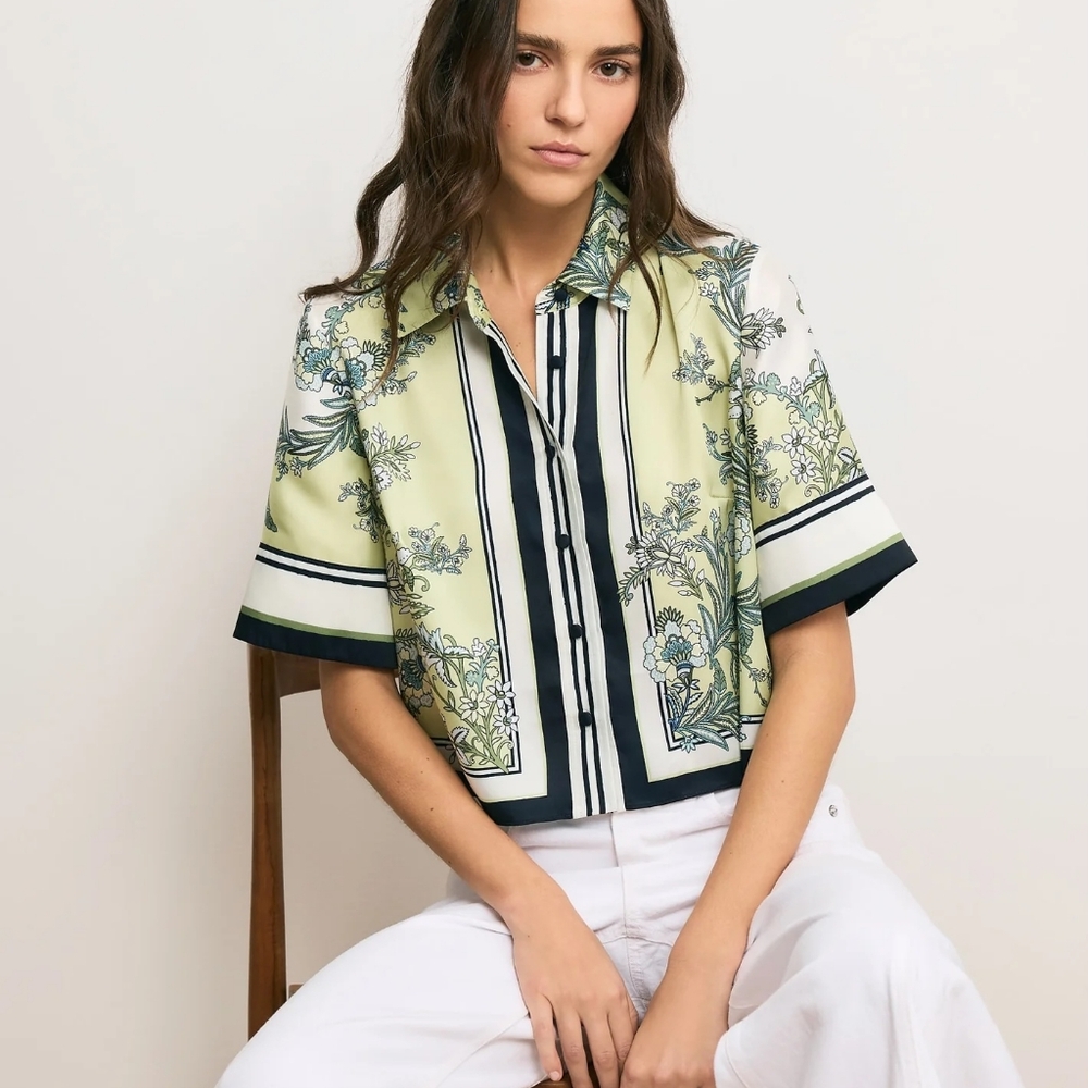 Veronica Beard Spruce Button-Down Shirt